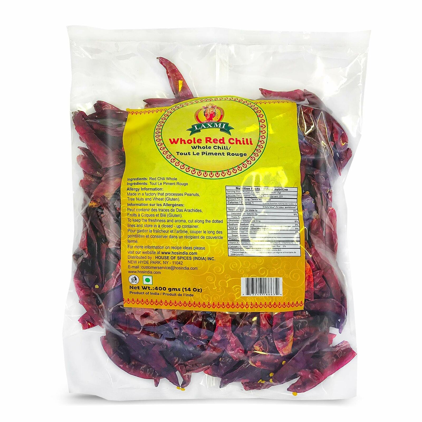 Laxmi Whole Red Chilli 14 Oz