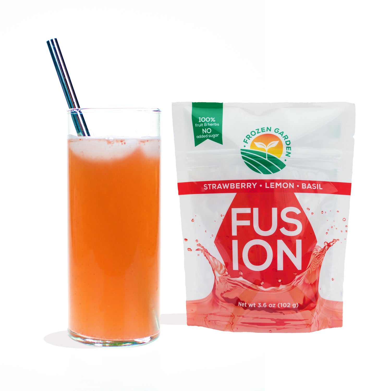 Strawberry-Lemon-Basil Fusion Beverage Infuser Frozen Garden Water Enhancer Fruit Infused Water Flavored Water Keto Water