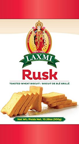 Laxmi Brand Wheat Rusk, Wheat Biscuits, 36 Biscuits, Product of India