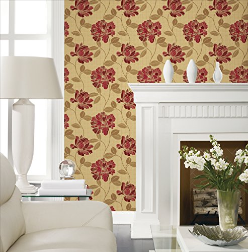 York Wallcoverings ET2010 Enchantment Charming Wallpaper, Plum/Black Raspberry/Emerald Green/Clay thumbnail