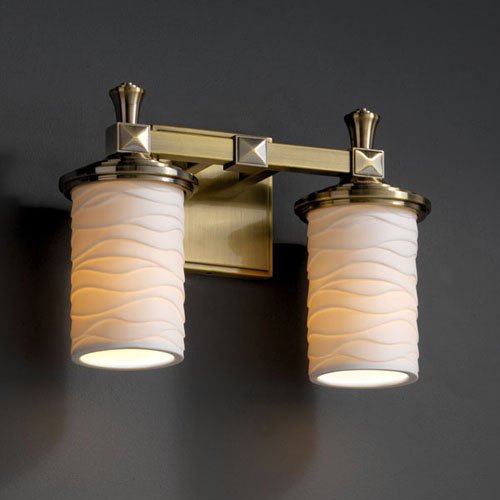 Deco 2-Light Bath Bar, Justice Design Group POR-8532-10-WAVE-CROM 2J9UT (371857)