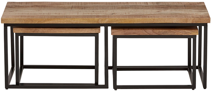 24Designs All Stars Salontafel - Set Van 3 - Mangohout - Metalen Onderstel