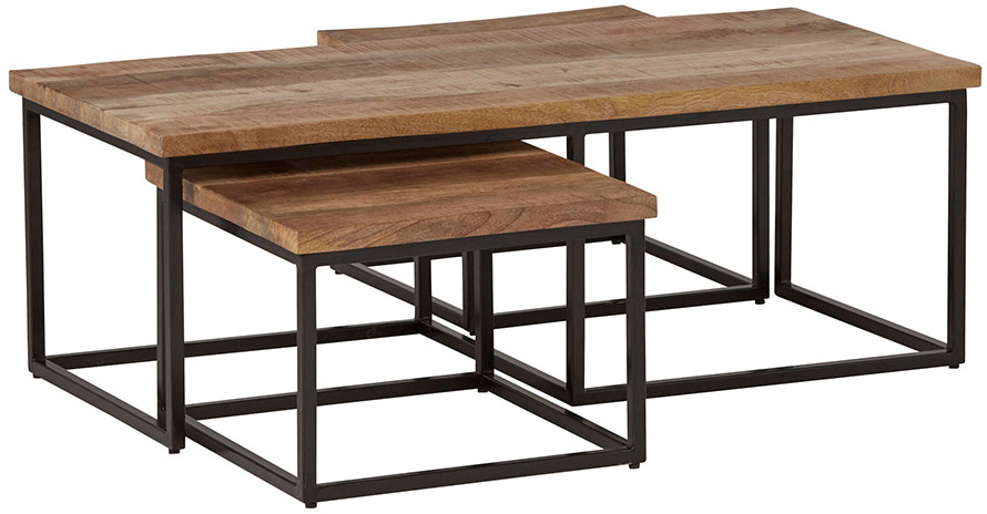 24Designs All Stars Salontafel - Set Van 3 - Mangohout - Metalen Onderstel thumbnail