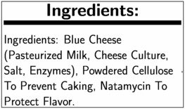 Sargento Crumbled Blue Cheese, 5 Pound -- 4 per Case.