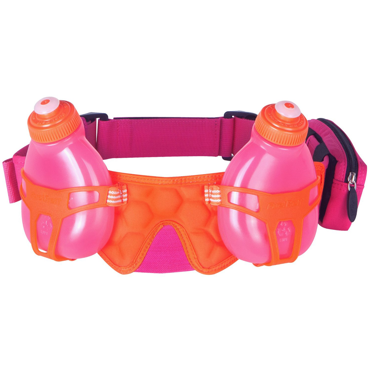 FuelBelt Helium H2O 2-Bottle Hydration Belt - Pomergranate Pink/Orange Crush