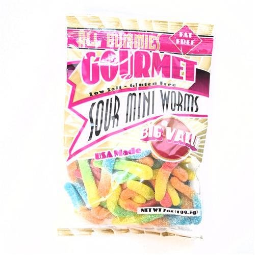DDI Gourmet Sour Neon Mini Worms- Case of 12