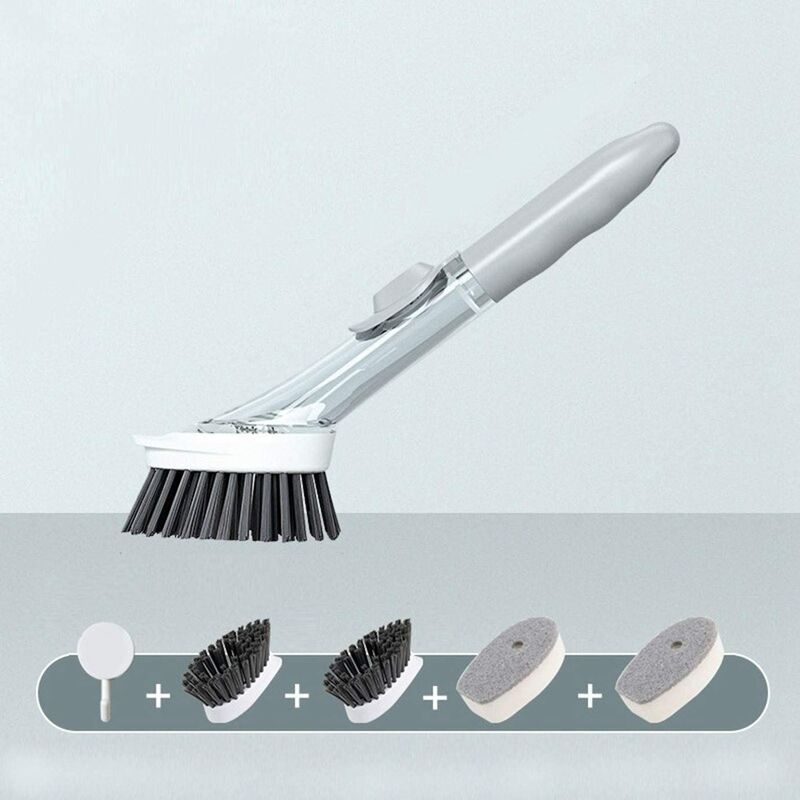 4 Pack De Brosses Remplaçables Recharges De Brosses à Vaisselle, 3 En 1 Brosses éponge Et Soies Pour Le Lavage De La Vaisselle, Nettoyage Facile De