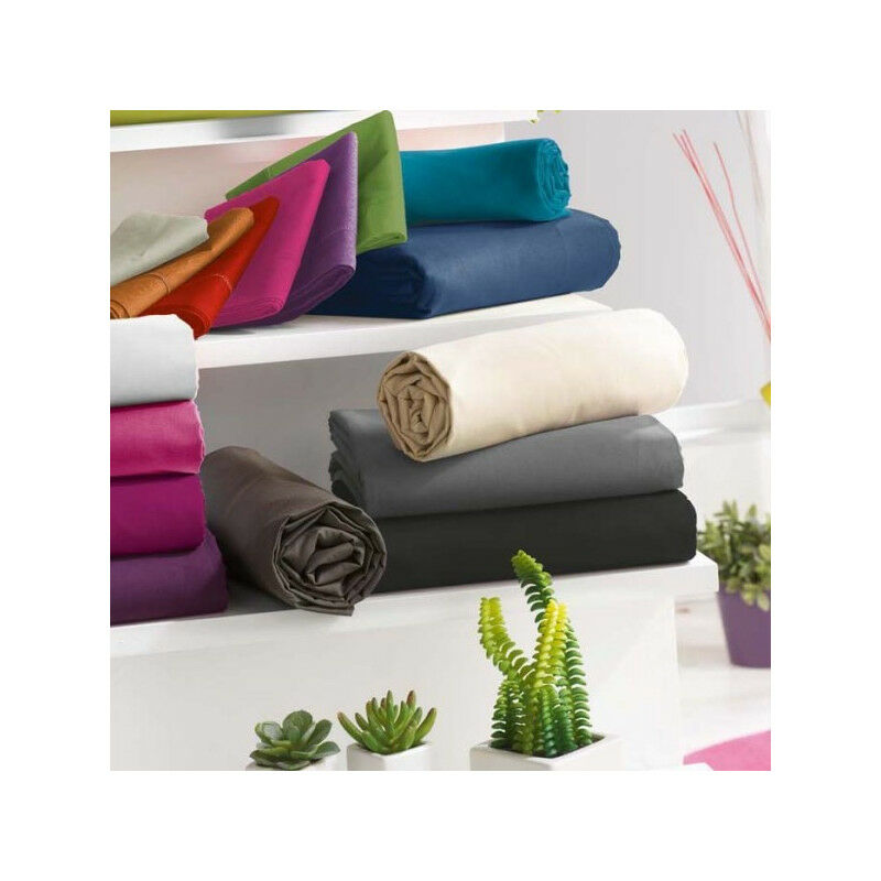 Drap Housse Orange 180 X 200 Cm / 100% Coton / 57 Fils/cm²