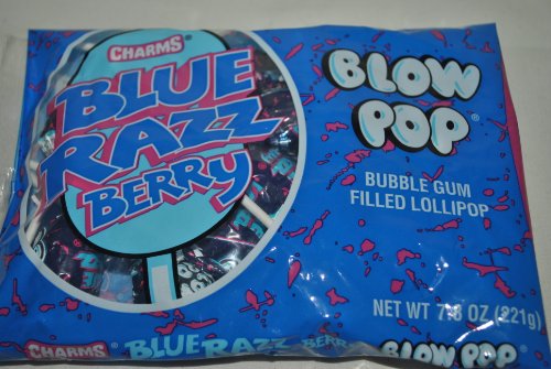 Charms Blue RazzBerry Blow Pop Bubble Gum Lollipop 3 Pack