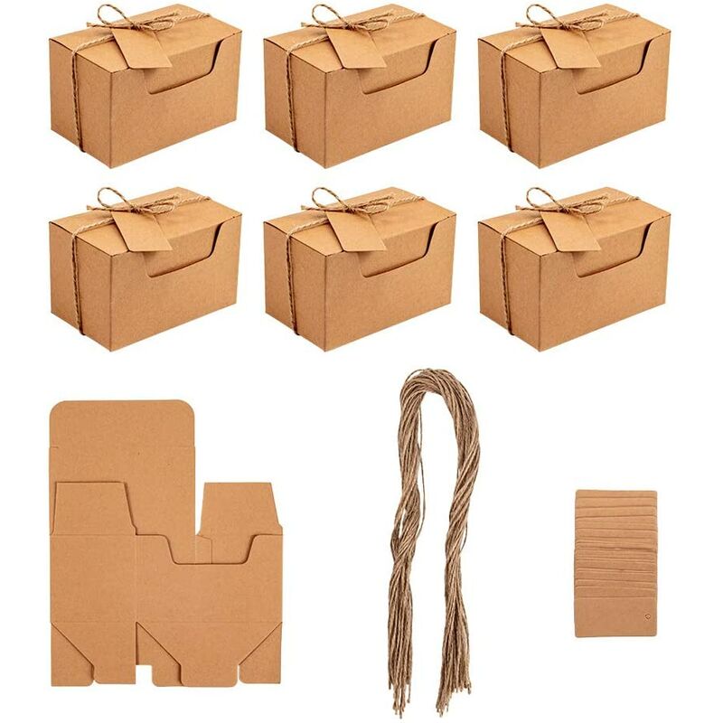 30 Pack Kraft Gift Boxes Boîtes De Papier D'emballage Cadeau Pour La Décoration De Mariage, Baby Shower, Emballage De Bonbons Et Fournitures De Fêt