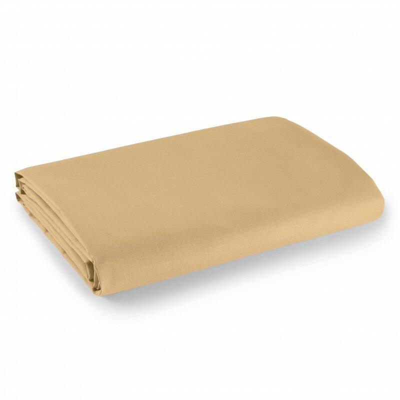 Drap Plat Taupe 180 X 290 Cm Pour Lit 1 Place 100% Coton/57 Fils/cm²