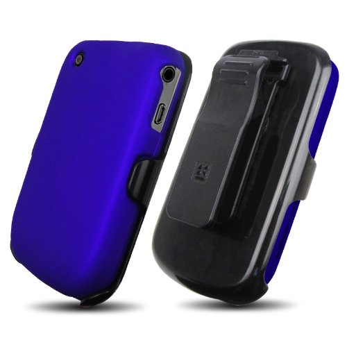 Blackberry Curve 8520/8530/9300/9330 (3in1) Screen Guard Holster Case Combo W/ Kickstand - Blue/Black