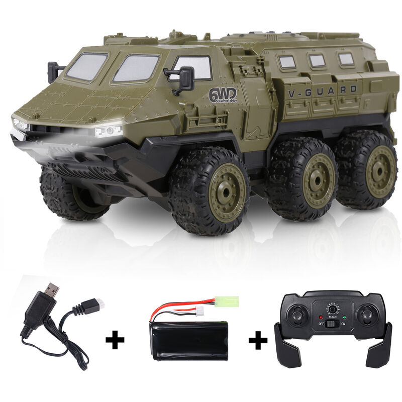 Rc Militaire Camion 01H16 6Wd 2.4Ghz Camion a Grande Vitesse 30 Km/H Rc Voiture Cadeau, Verts