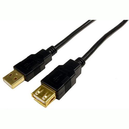 Cables Unlimited R-USB-5105-02M Factory Re-Certified USB 2.0 Gold Plated Connector Extension Cable (2 Meter, Black)