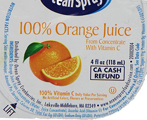 Ocean Spray No Thaw Juice Cups 100% Orange Juice