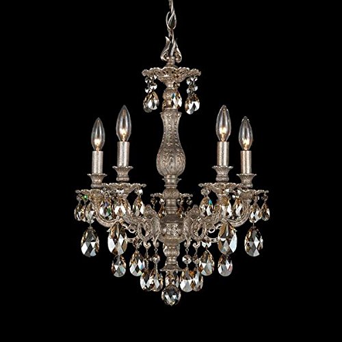 Schonbek 5674-48GS Swarovski Lighting Milano Chandelier, Antique Silver