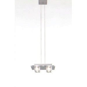 Zaneen D2-1021 Maia - Four Light Pendant, Silver Gray Finish with Transparent Thermoplastic Glass