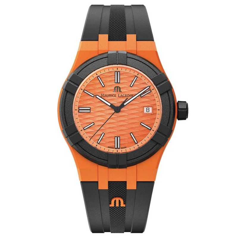 Maurice Lacroix Swiss-made AIKON #Tide Date 40mm Authentic Watch Orange