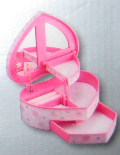 Heart Shaped Ballerina Musical Jewelry Box - with Pop up Ballerina