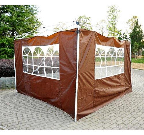 Outsunny Pop up Tent Replacement Side/End Wall with Windows, Coffee Brown, 2-Pack