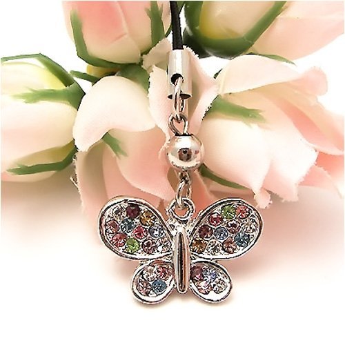 Sparkling Butterfly Cubic Stone Cell Phone Charm Strap