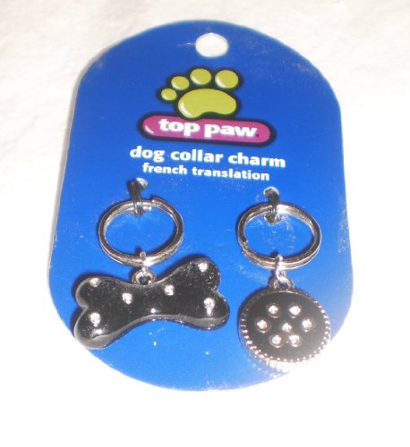 Top Paw Black Bone & Paw Collar Charms