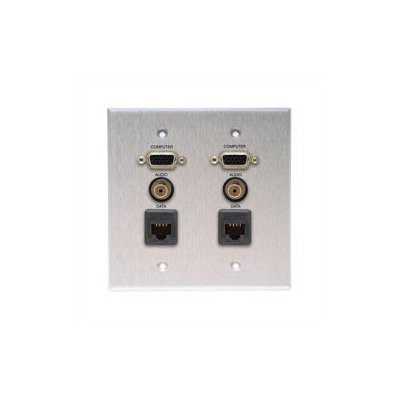 Comprehensive WP-2140-E-x-AC Wallplate with 2 VGA, 2 Stereo Mini, and 2 RJ-45 Connectors Type: Solder