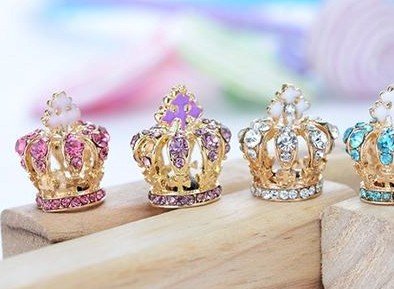 Dust Plug-earphone Jack Accessories Crystal Blue Cross Crown / Cell Charms / Dust Plug / Ear Jack for iPhone 4 4s / iPad / iPod Touch / Other 3.5mm Ea thumbnail