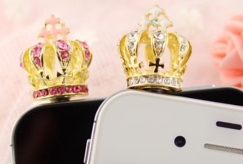 Dust Plug-earphone Jack Accessories Crystal Blue Cross Crown / Cell Charms / Dust Plug / Ear Jack for iPhone 4 4s / iPad / iPod Touch / Other 3.5mm Ea thumbnail