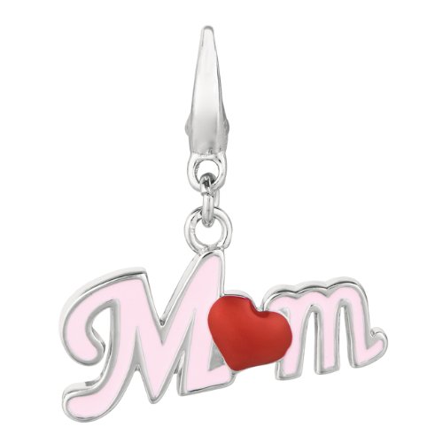 Sterling Silver Pink Mom Charm