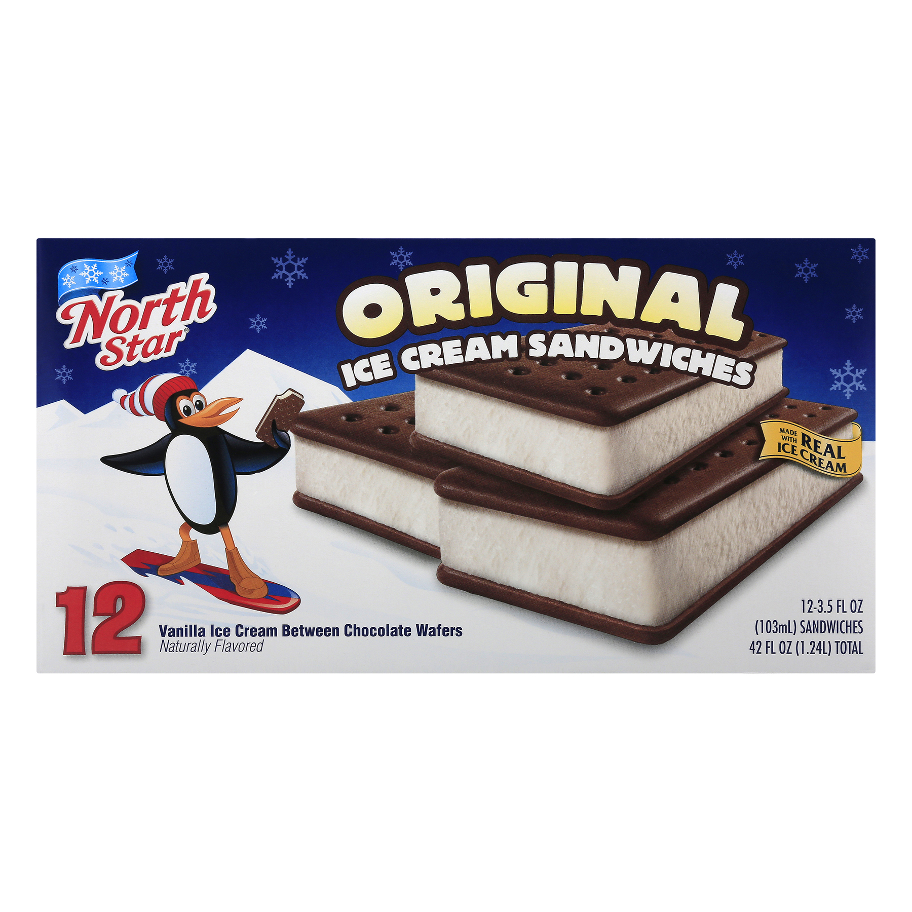 Original Vanilla Ice Cream Between Chocolate Wafers Sandwiches