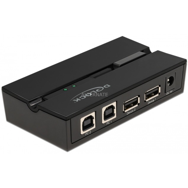 Delock - USB-Umschalter Für Die Gemeinsame Nutzung Von Peripheriegeräten - 2 X USB2.0 - Wandmontierbar, Oberflächenmontierbar (11492)