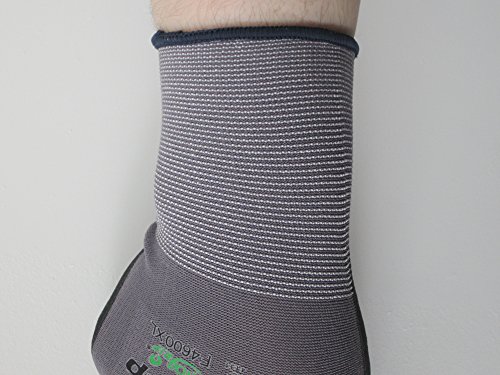 (10-Pair) S.C. 0255 Nitrile Micro-Foam Palm Coated Seamless Knit Glove with 15 Gauge Nylon Shell Gray Size-Large thumbnail
