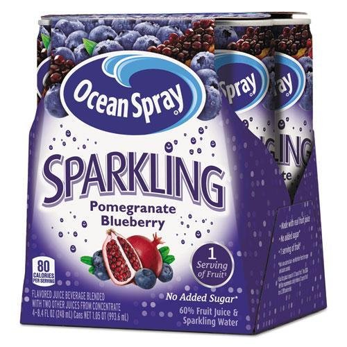 OCEAN SPRAY CRANBERRIES, INC. Sparkling Juice, Pomegranate Blueberry, 8.4 Oz Can, 4/Pack (351)