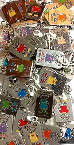 Caleb ~ Metal Personalized Name Tag Charm by Ganz ~ Rectangle ~ 1