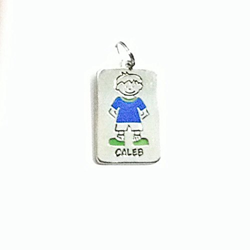 Caleb ~ Metal Personalized Name Tag Charm by Ganz ~ Rectangle ~ 1