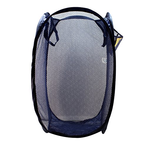 Pop up Laundry Hamper - Includes Homemade Stain Removal Recipe - Household Storage Essentials (Blue)