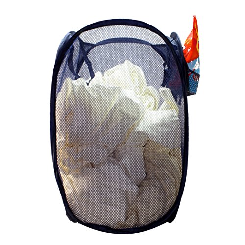 Pop up Laundry Hamper - Includes Homemade Stain Removal Recipe - Household Storage Essentials (Blue) thumbnail