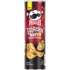 Pringles Scorchin Wavy Loaded Nachos Potato Crisps, Scorchin Wavy Loaded Nachos