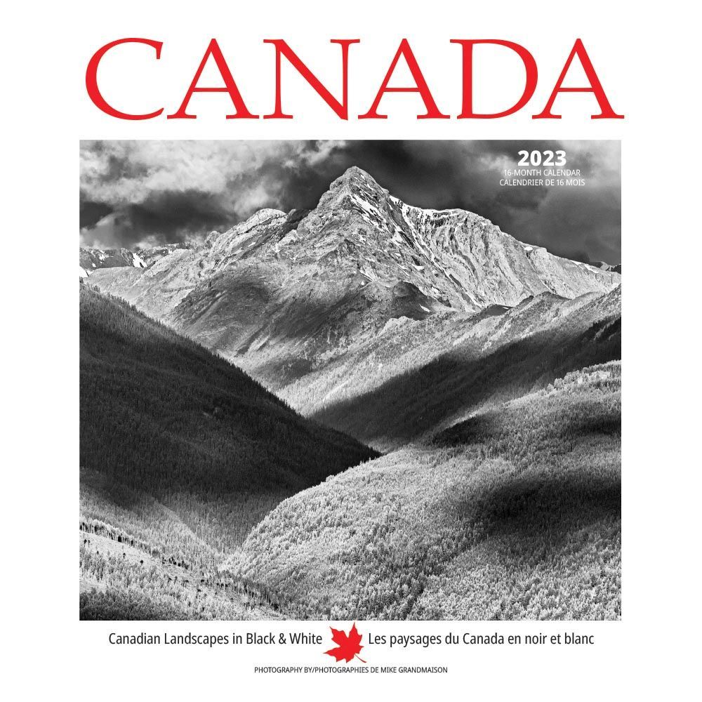 Wyman Publishing  Canada Black and White 2023 Wall Calendar