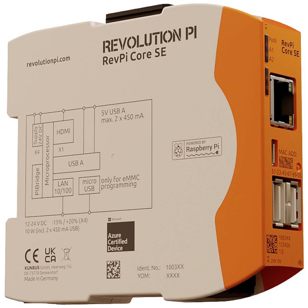 Revolution PI RevPi Core SE Industrial Computer Raspberry Pi 10 W Quad-Core Cortex-A72, Broadcom BCM2711 1.5 GHz 16GB 4