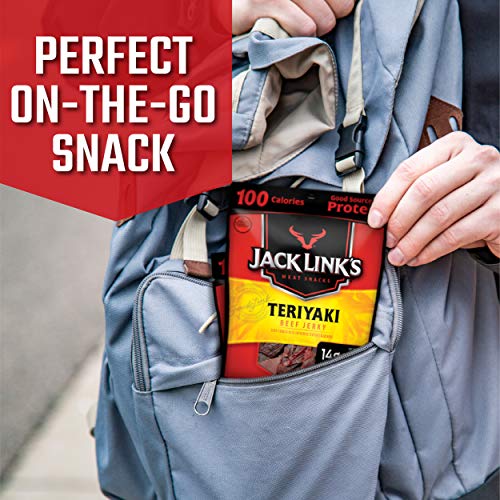 Jack Link's Beef Jerky Variety Pack Includes Original and Teriyaki Flavors, on the Go Snacks, 13g of Protein per Serving, 9 Count of 1.25 Oz Bags thumbnail