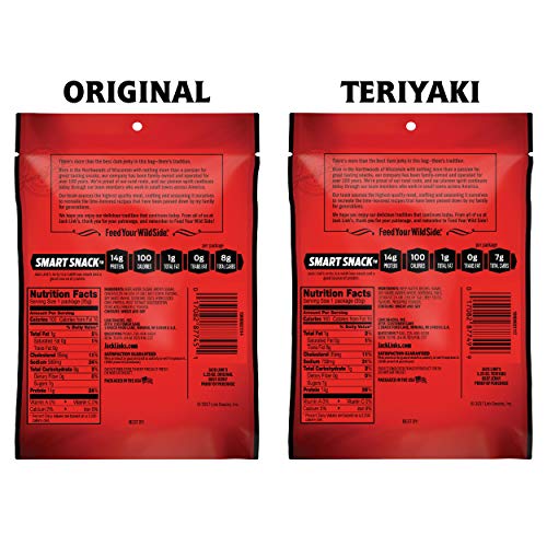 Jack Link's Beef Jerky Variety Pack Includes Original and Teriyaki Flavors, on the Go Snacks, 13g of Protein per Serving, 9 Count of 1.25 Oz Bags thumbnail