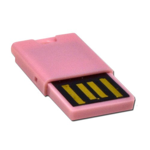 Micro SD USB 2.0 Card Reader, Pink, Key Chain / Charm
