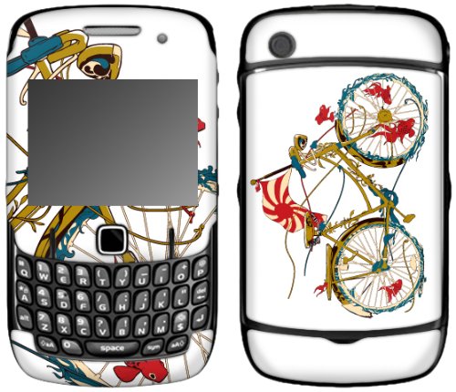 MusicSkins, MS-SHRP100044, Sharp Shirter - Cycling Fish, BlackBerry Curve (8520/8530), Skin
