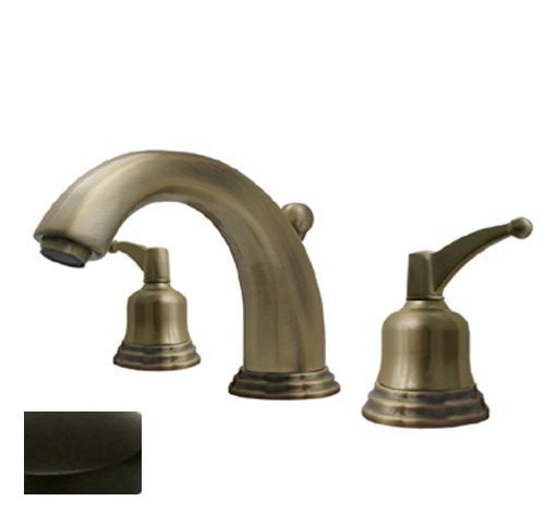 Whitehaus 514.131WS-ORB Blairhaus Adams 6-Inch Widespread Lavatory Faucet with Bell-Shaped Lever Handles and Pop-up Waste, Oil Rubbed Bronze