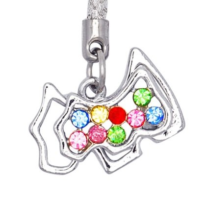 Multi-Color Diamond Puppy for Cellphone Charms