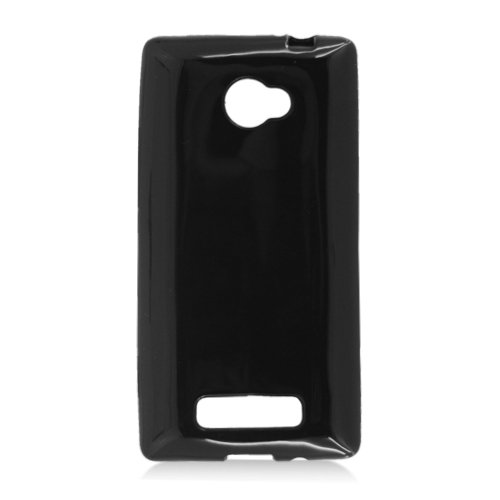Silicone Skin Gel Cover Case HTC Windows Phone 8X Zenith 6990, TPU Black thumbnail