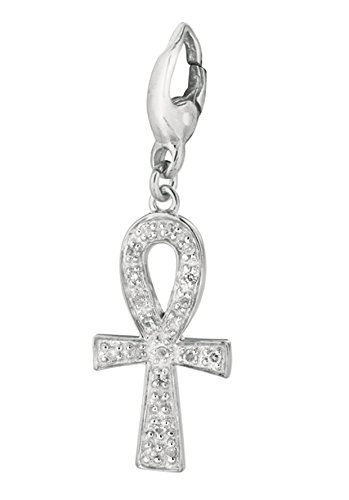 Sterling Silver 1/10ct TDW Diamond Ankh Charm