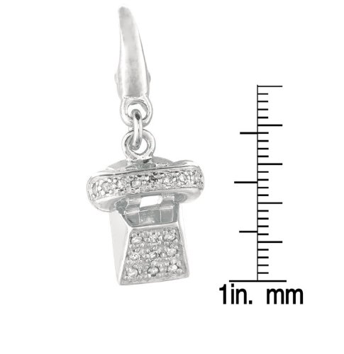 Sterling Silver 0.09ct TDW Diamond Telephone (Charm) thumbnail